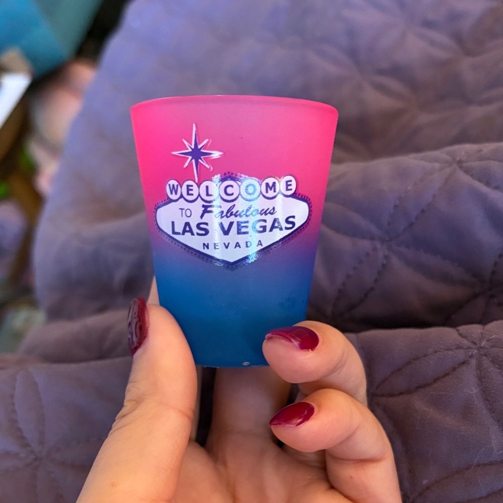 Welcome to Las Vegas Pink and Blue Shot Glass
